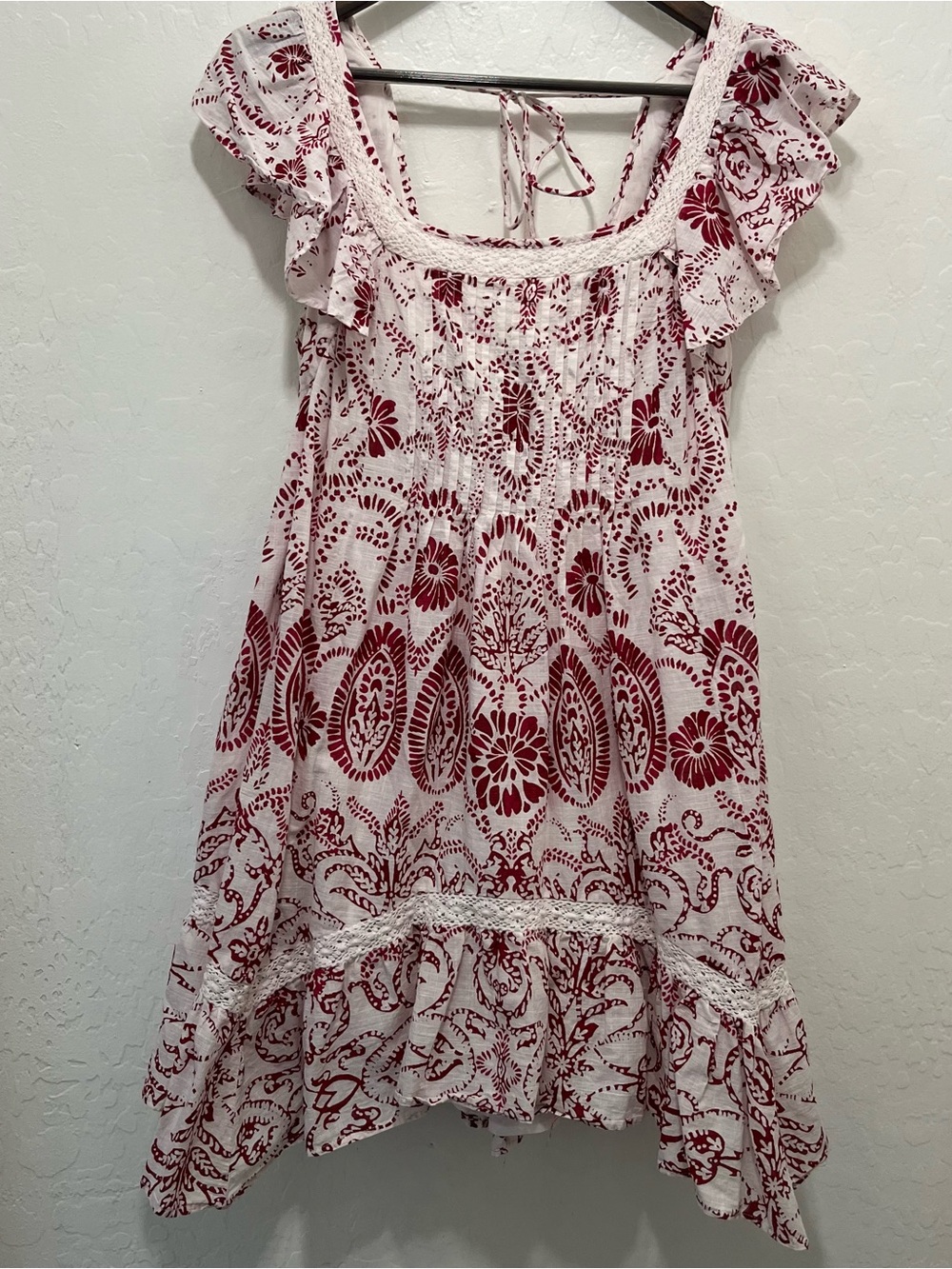 Maeve Anthropologie Flutter-Sleeve Babydoll Mini Dress Size S Boho Fairy